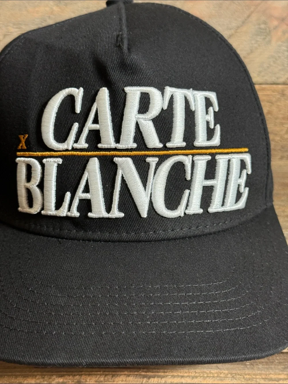 Carte Blanche Black Embroidered Snapback Hat Limited Edition 013 Streetwear Cap